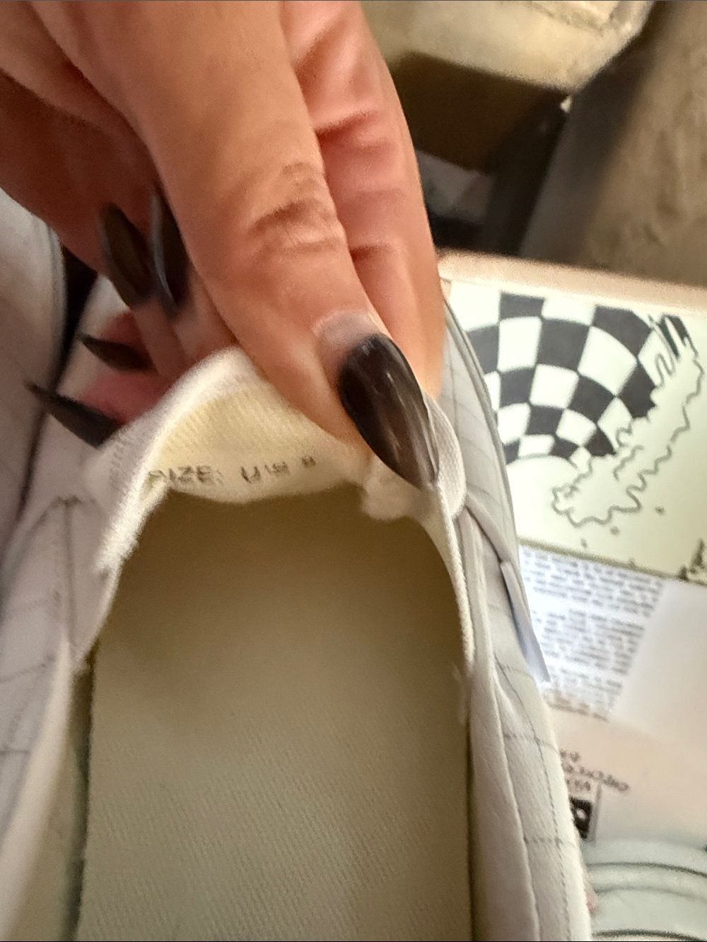 Vans White Grid Slip-On Sneakers - Picture 2 of 2